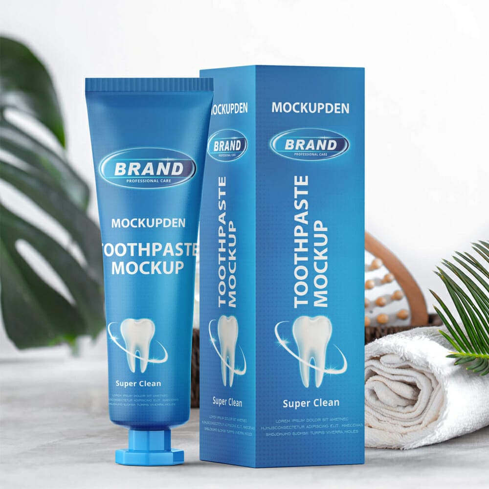 Free Toothpaste Packaging Mockup PSD Template