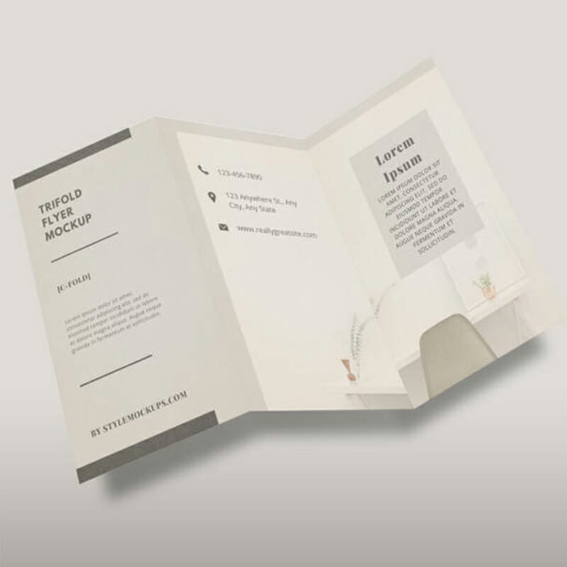 Free Tri-fold DL Flyer Mockup PSD