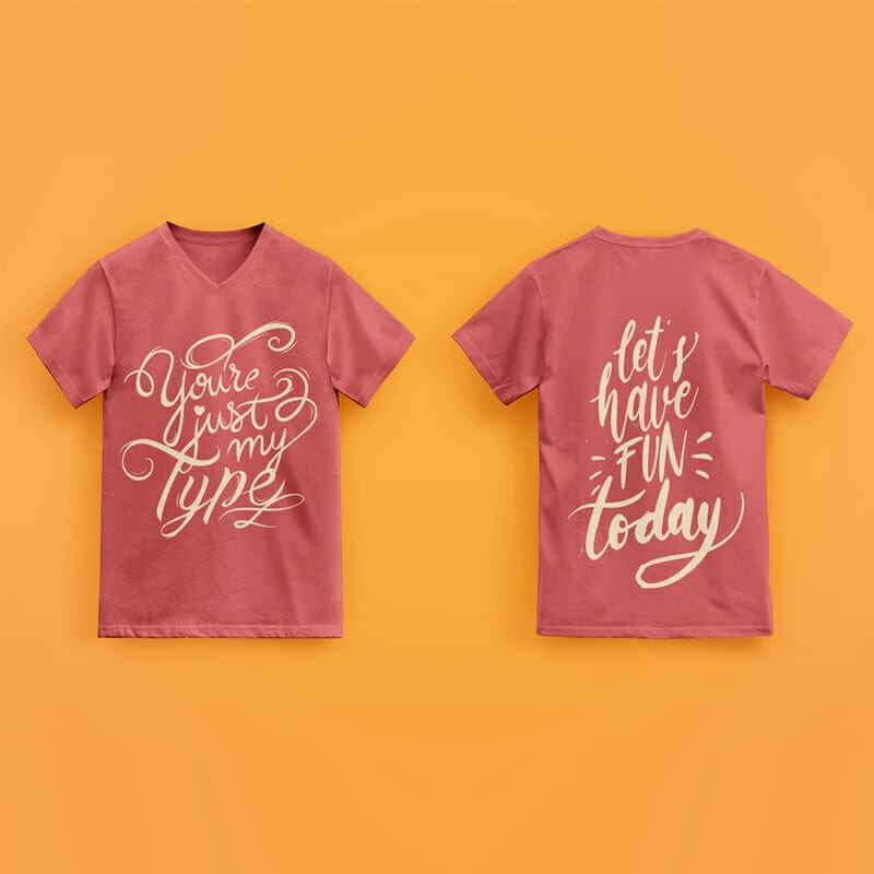 Free V-Neck T-Shirt Mockup