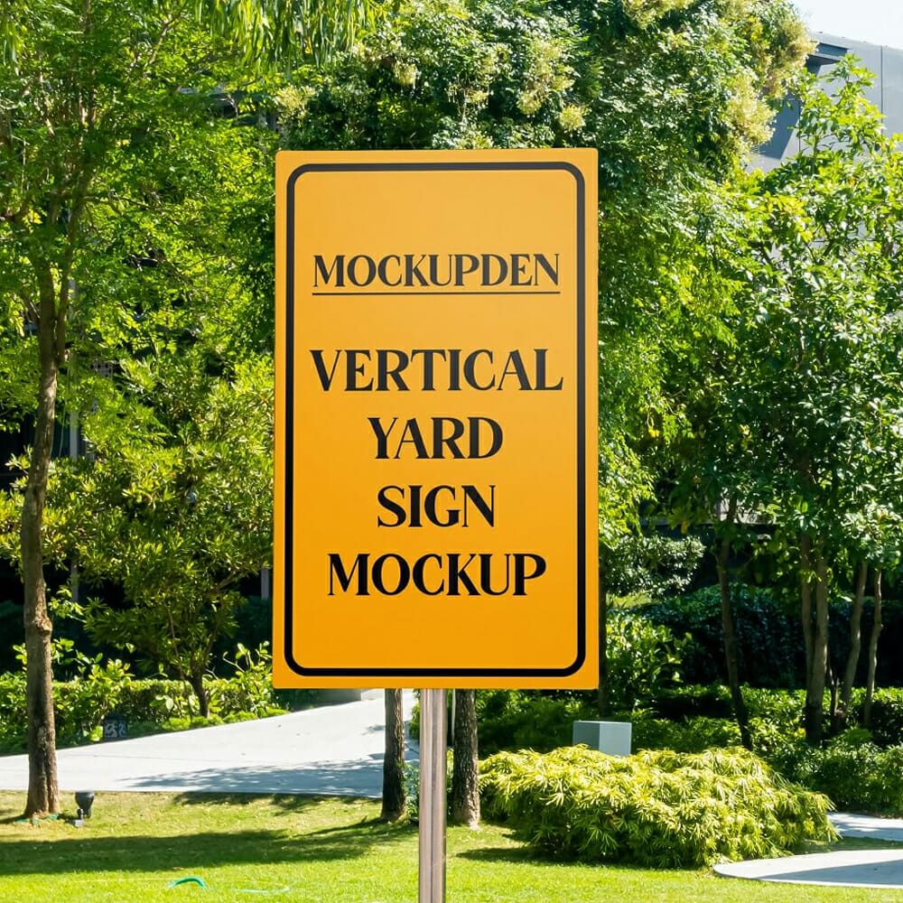 Free Vertical Yard Sign Mockup PSD Template