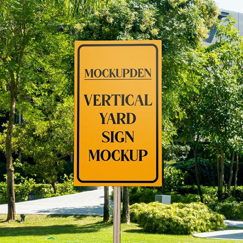 Free Vertical Yard Sign Mockup PSD Template