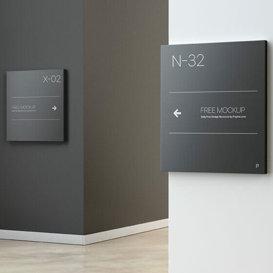 Free Wall Wayfinding Signage Mockup » CSS Author