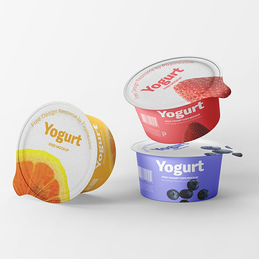 Free Yogurt Cups Mockup