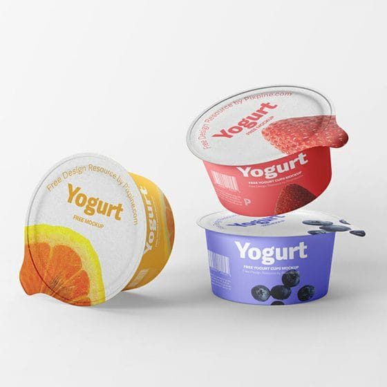 Free Yogurt Cups Mockup