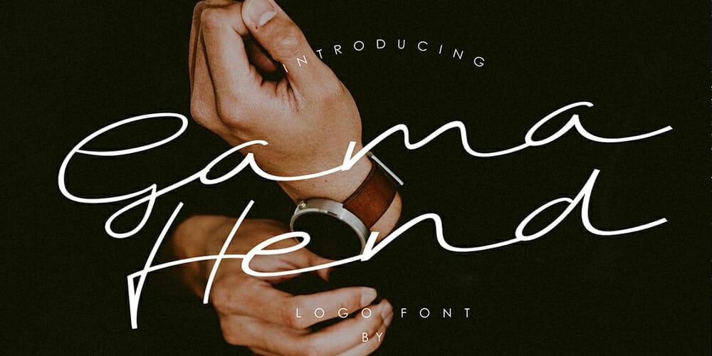 Gama Hend Logo Signature Font