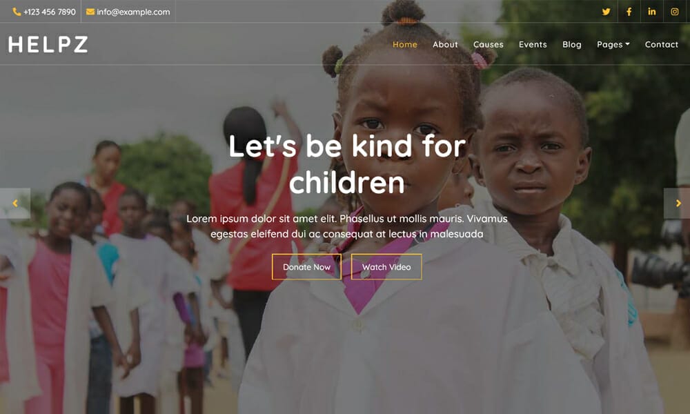 HELPZ - Free Charity Website Template