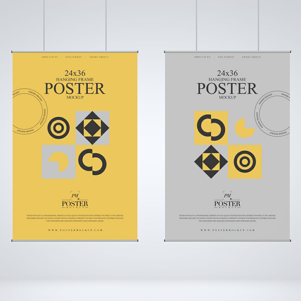 Hanging Frame 24×36 Poster Mockup