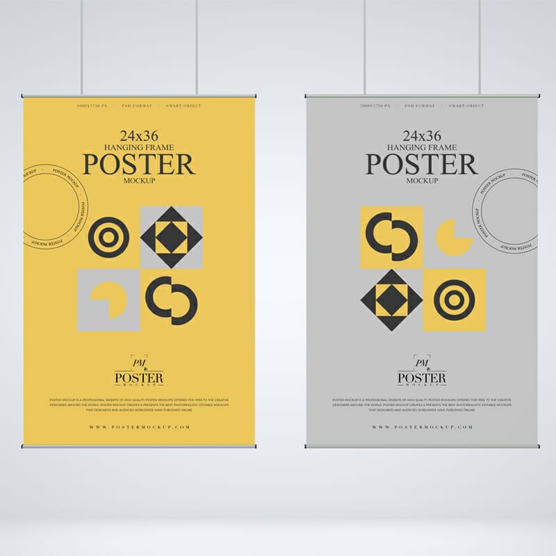 Hanging Frame 24×36 Poster Mockup