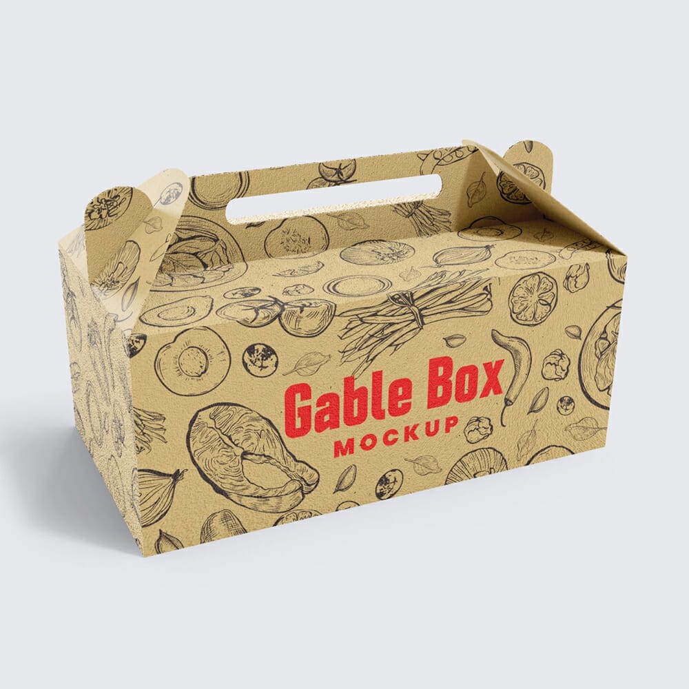 Kraft Gable Box Mockup