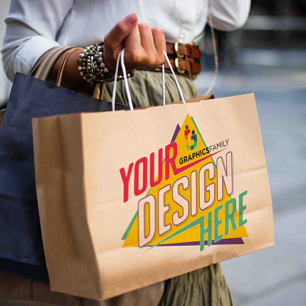 Kraft Paper Bag Mockup PSD