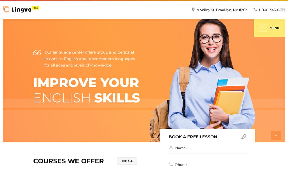Lingvo - Free Learning Center Website Template