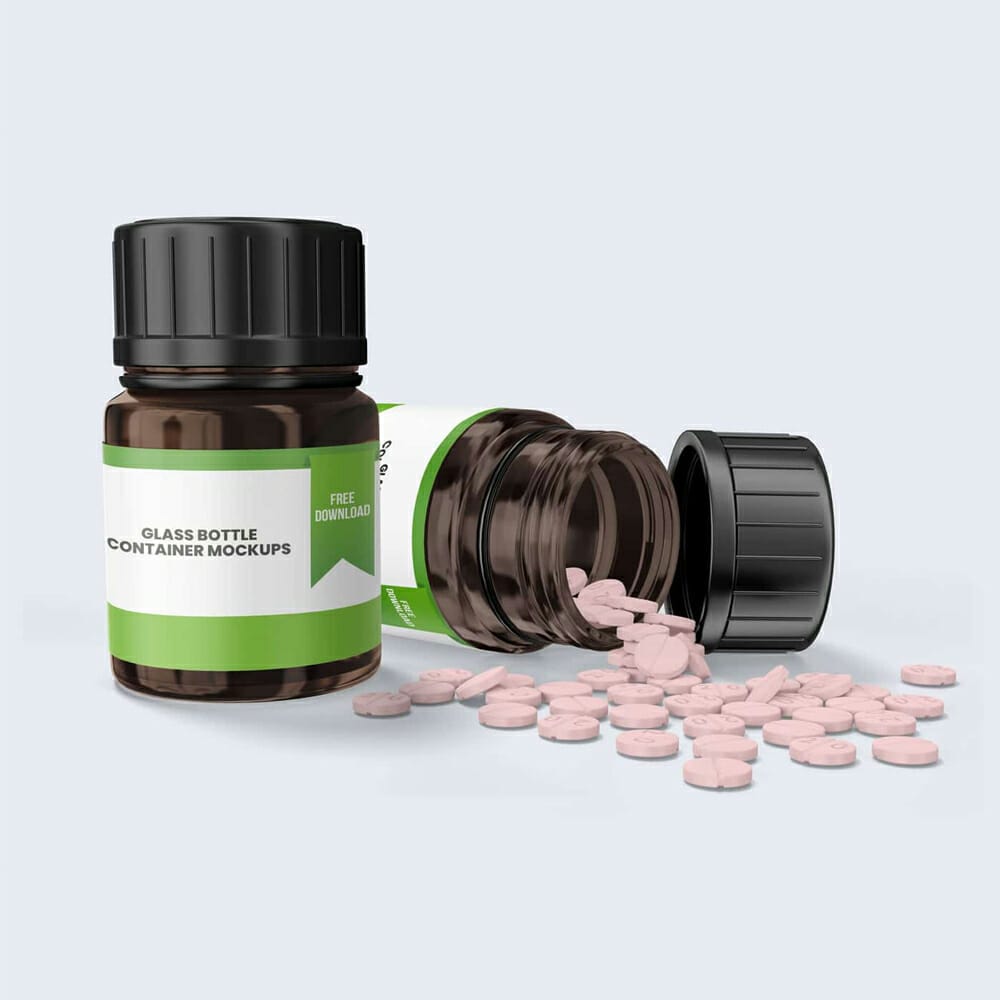 Medicine Glass Bottle Mockups