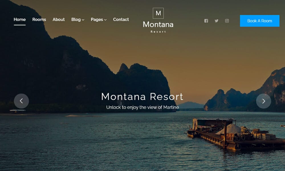 Montana – Free Responsive Hotel Booking Website Template