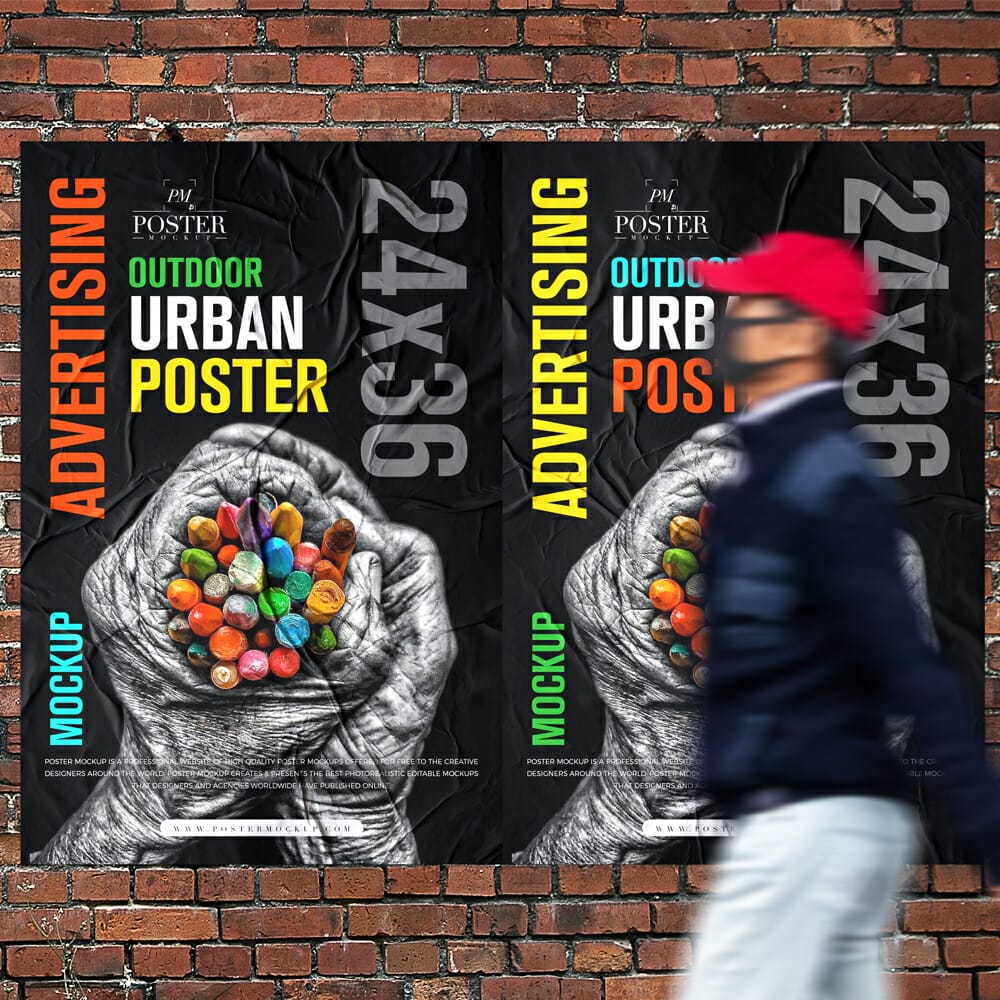 Outdoor Advertising 24×36 Urban Poster Mockup