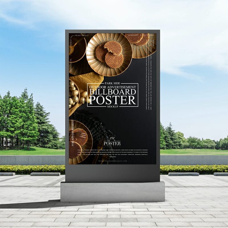 Park Side Outdoor Advertisement Billboard Poster Mockup