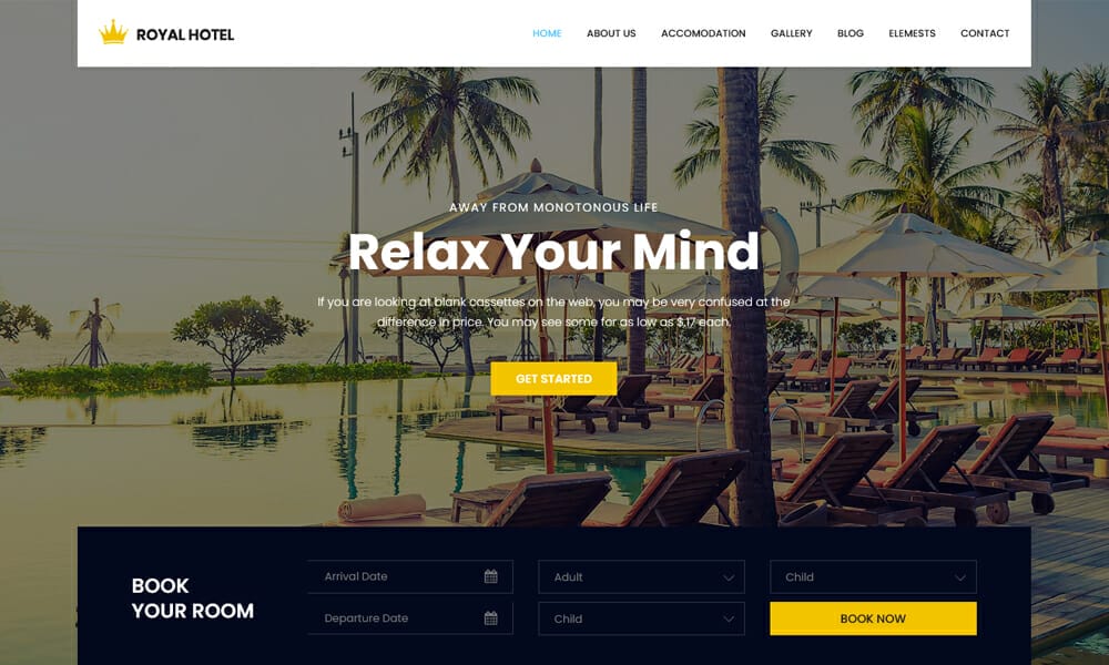 Royal Hotel - Free Bootstrap Hotel Template