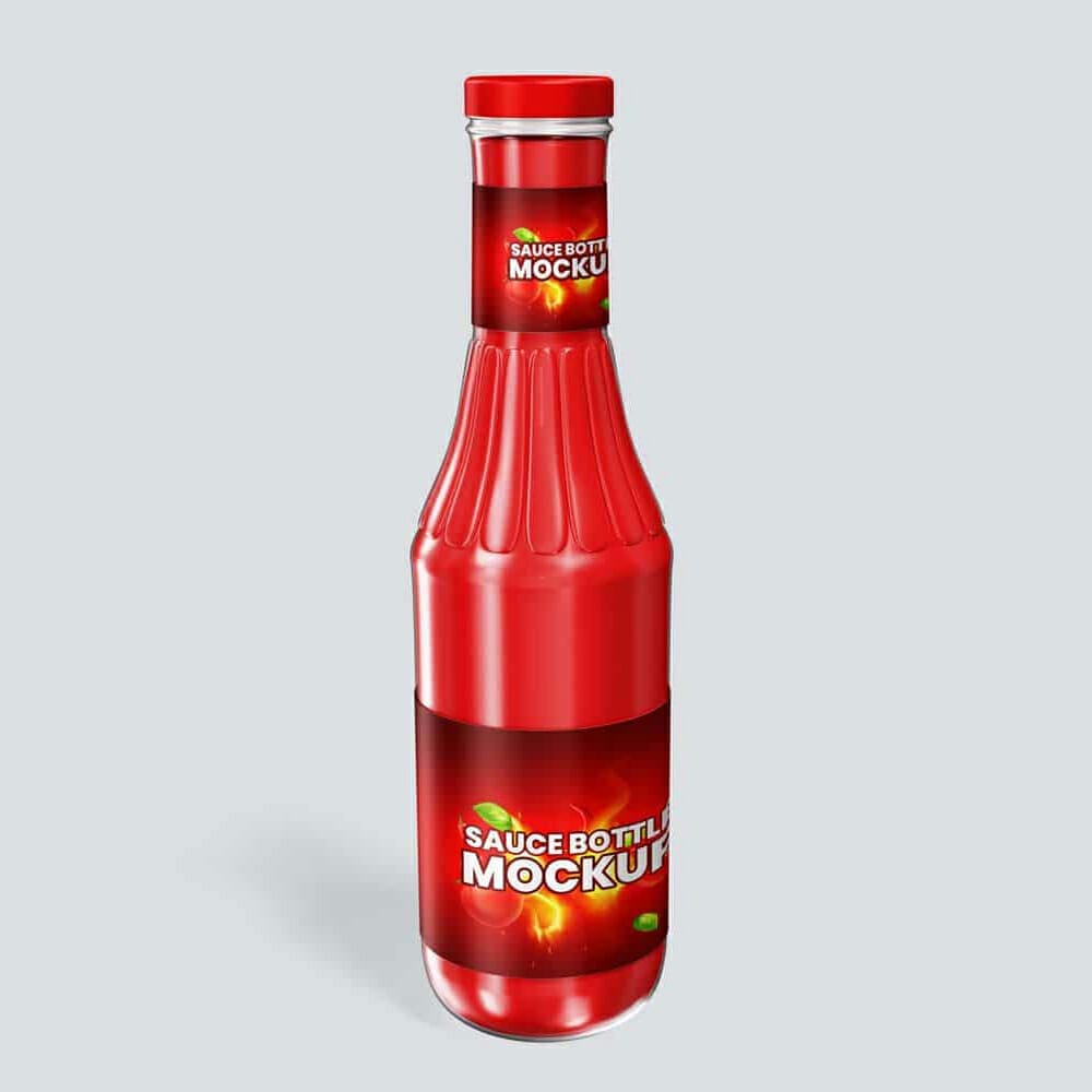 Sauce Glass Bottle Mockup