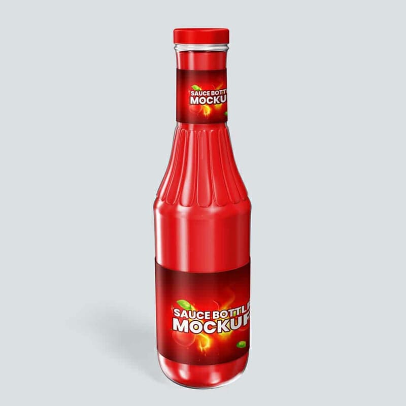 Sauce Glass Bottle Mockup