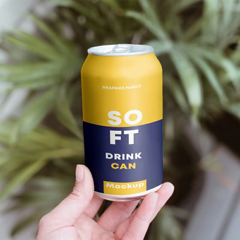 Soft Drink Can Design Mockup