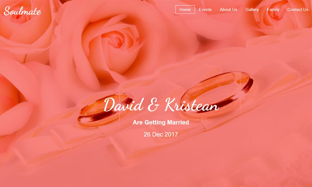 Soulmate Bootstrap HTML Wedding Template