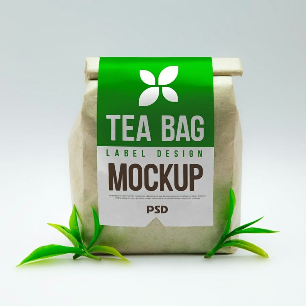 Tea Bag Label Design Mockup