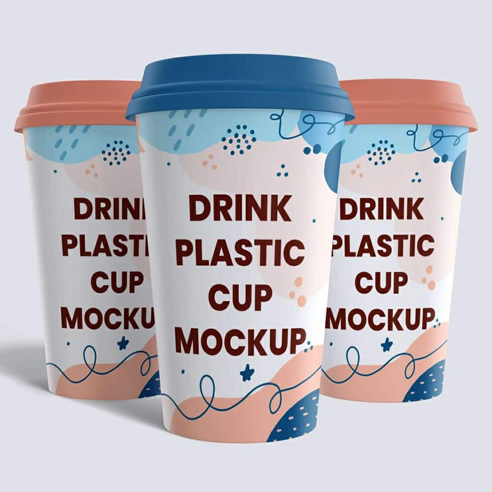 Three Simple Drink Plastic Cup Mockup
