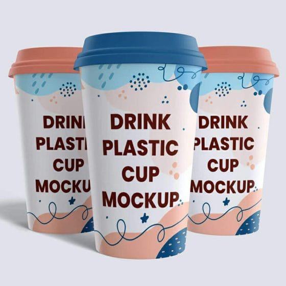 Three Simple Drink Plastic Cup Mockup
