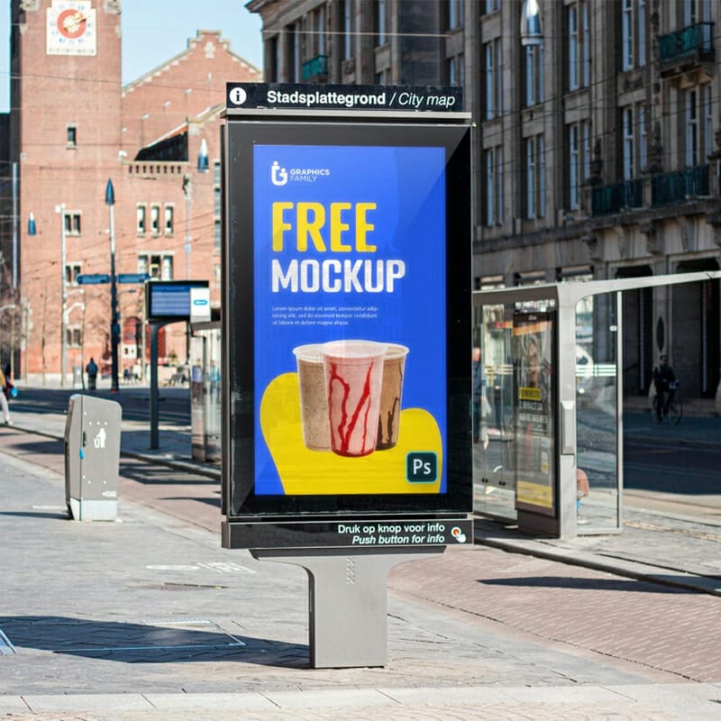 Touch Signboard Poster Mockup