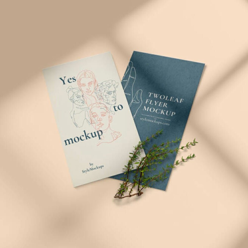 Twoleaf Flyer Mockup Free PSD