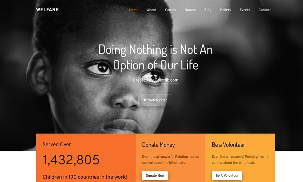 Welfare - Free HTML5 NGO Organizations Website Template