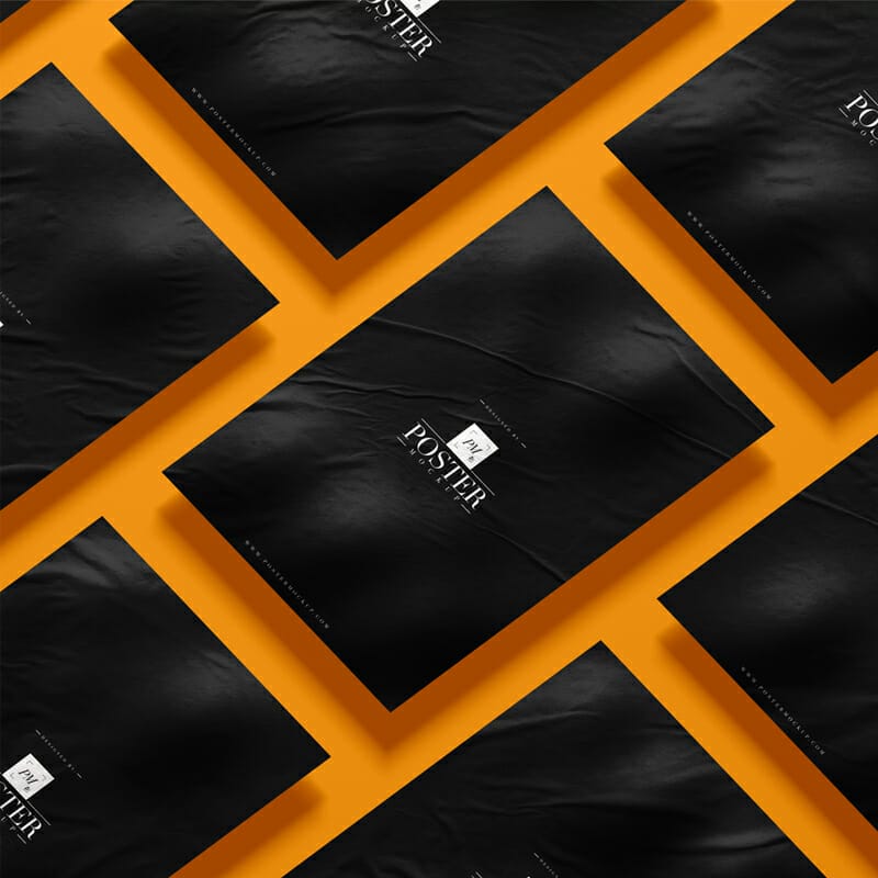 A3 Grid Paper Branding Poster Mockup