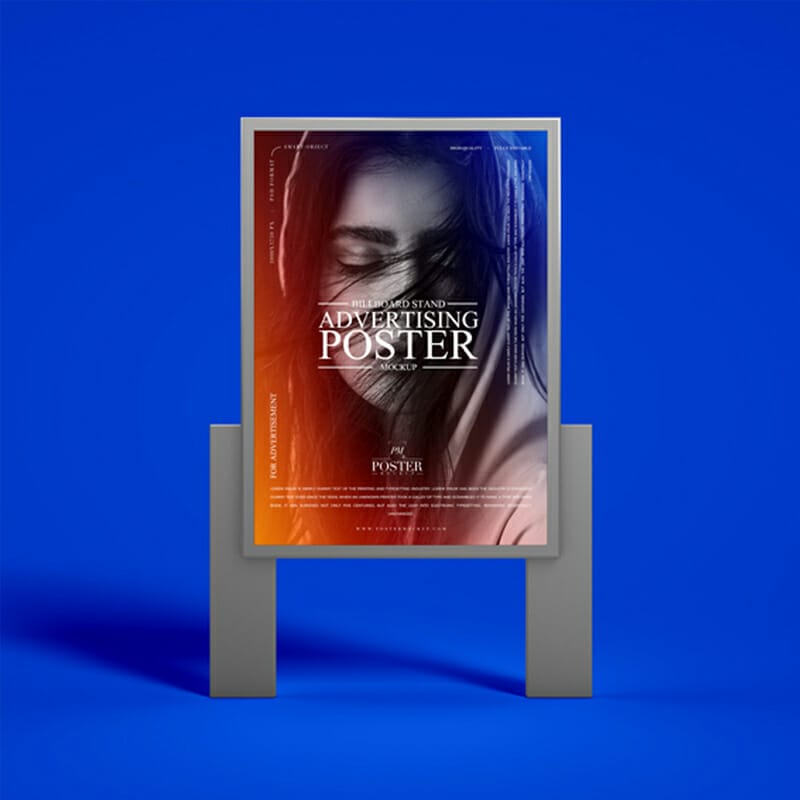 Advertising Billboard Stand Poster Mockup