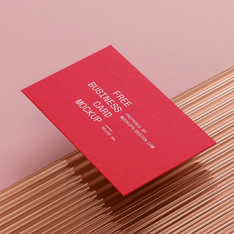 Business Cards Mockup With A Piece Of Plexiglass