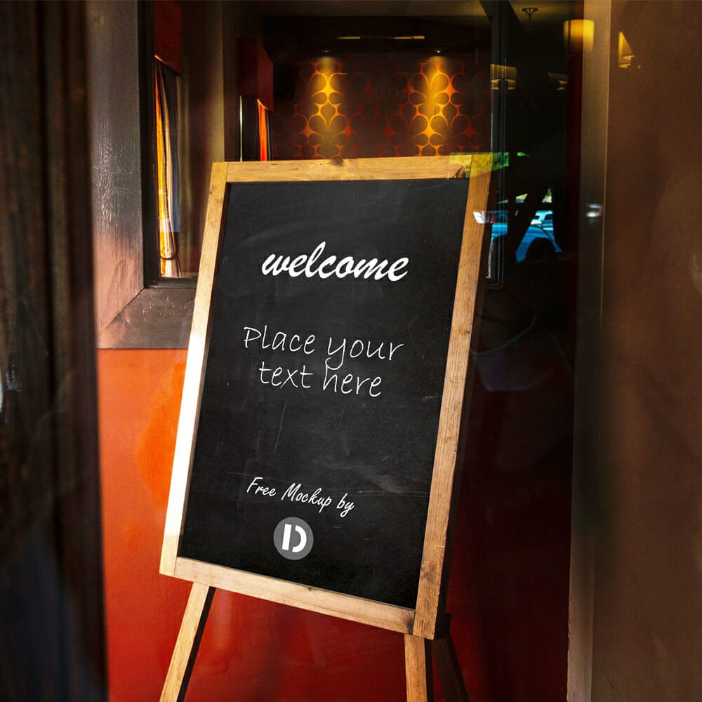 Chalkboard Mockup Free PSD
