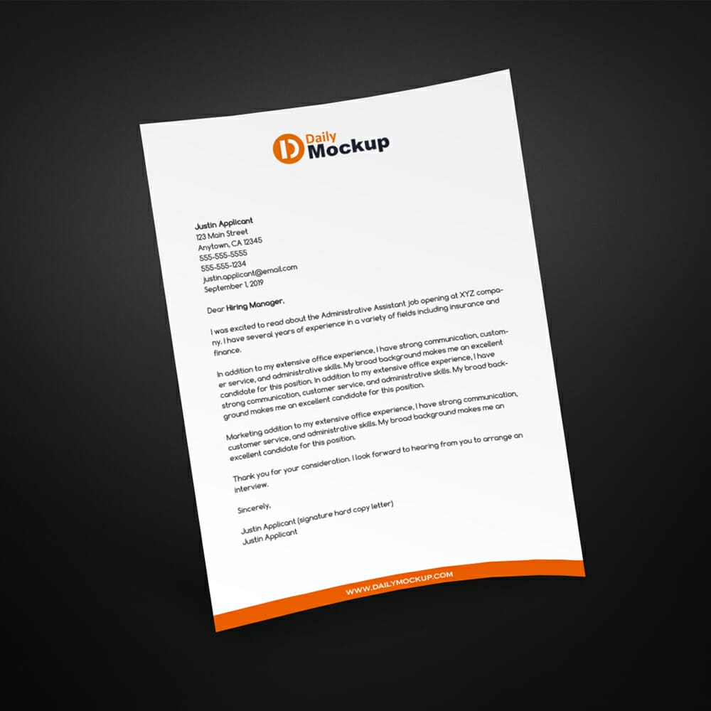 Free A4 Paper Mockup PSD