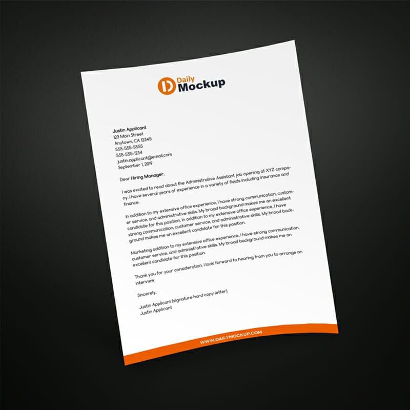 Free A4 Paper Mockup PSD