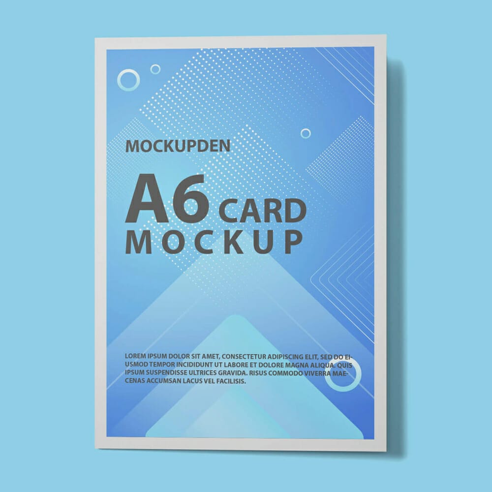 Free A6 Card Mockup PSD Template
