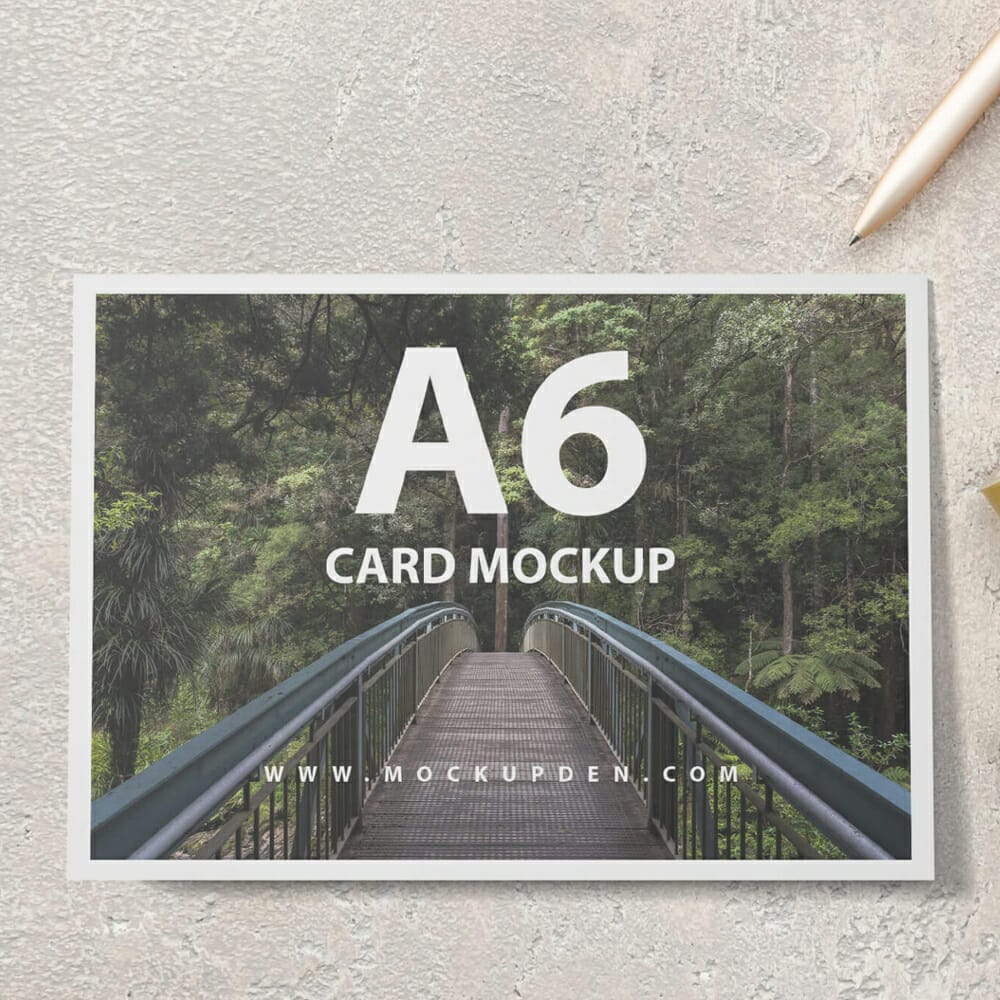 Free A6 Card Mockup PSD Template