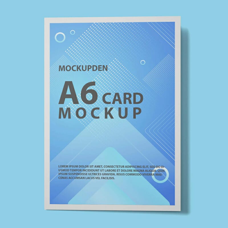Free A6 Card Mockup PSD Template