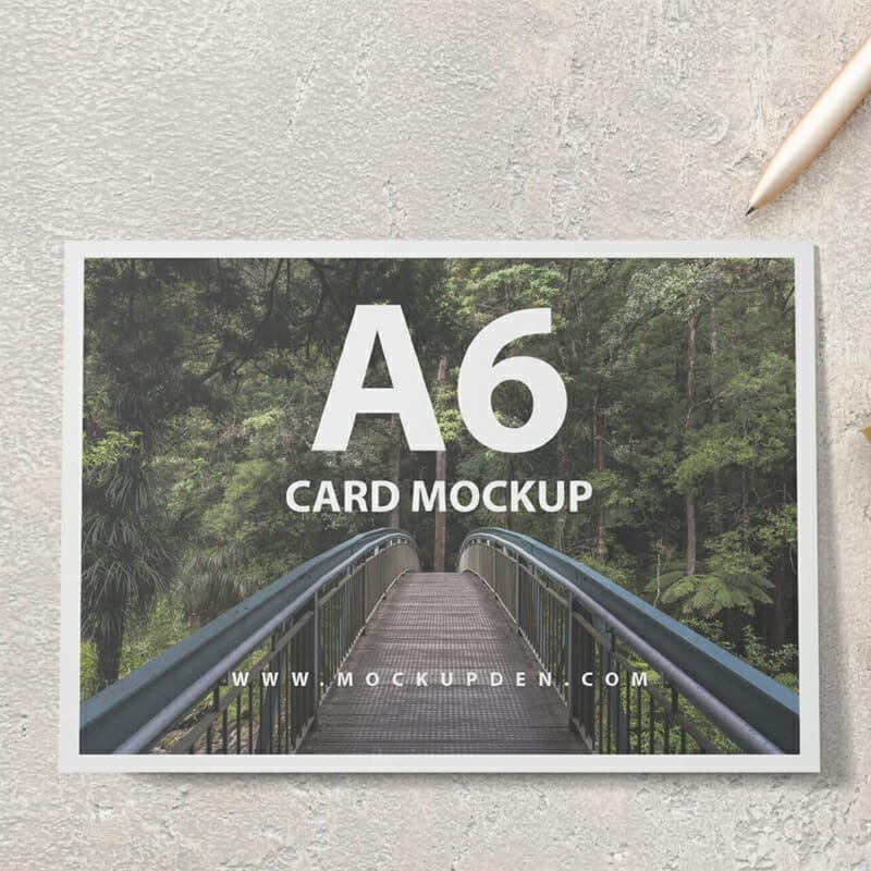 Free A6 Card Mockup PSD Template