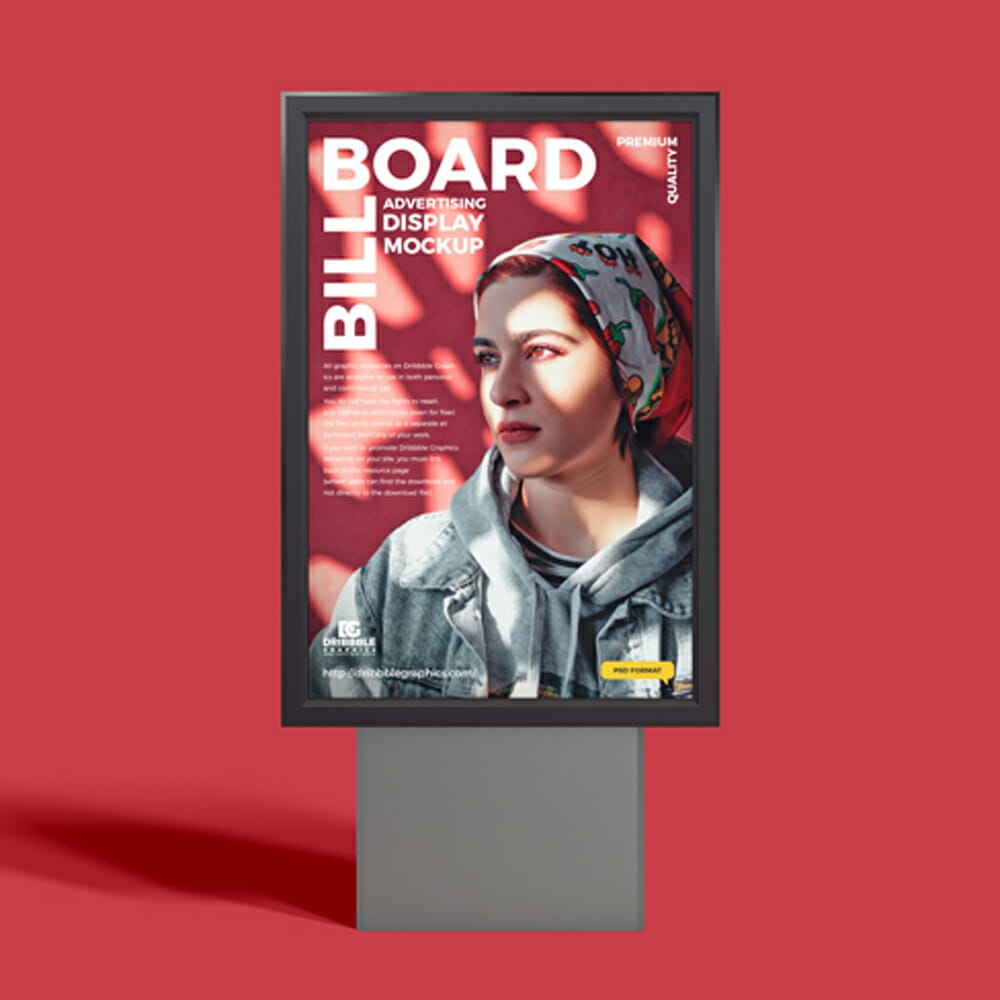 Free Advertising Display Billboard Mockup