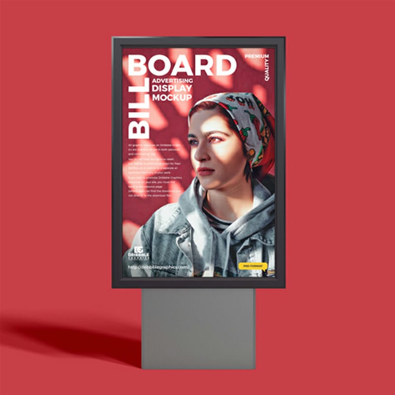 Free Advertising Display Billboard Mockup