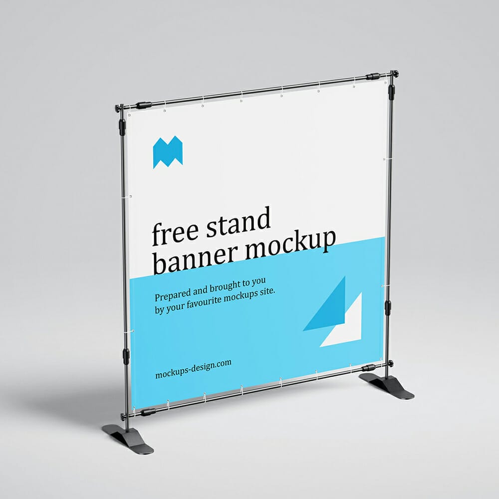 Free Banner Stand Mockup