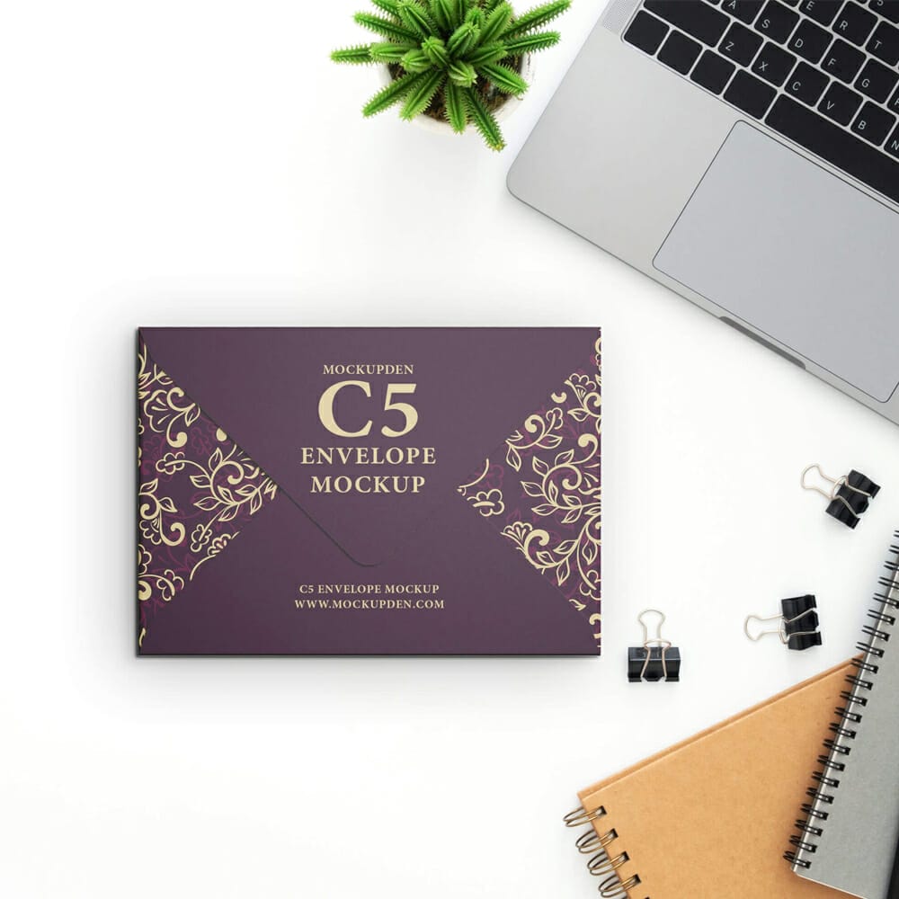 Free C5 Envelope Mockup PSD Template