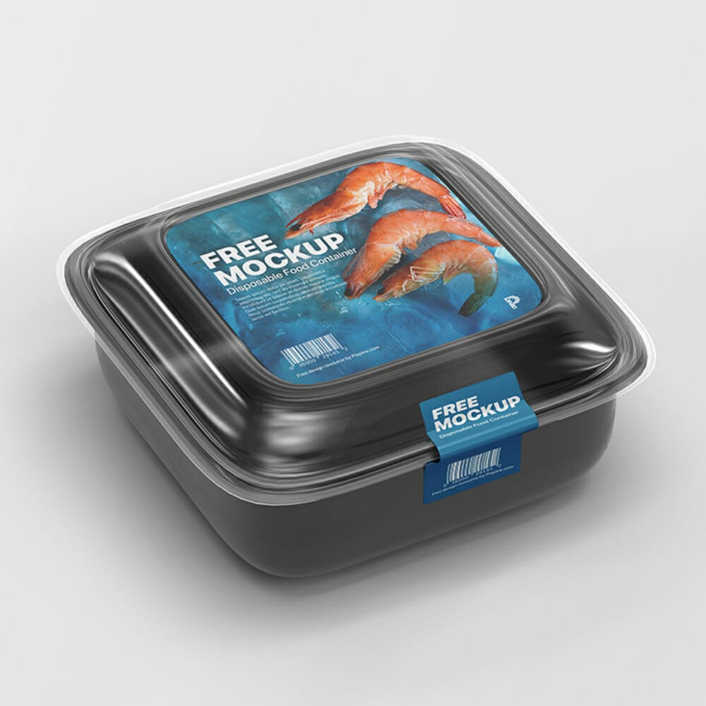 Free Disposable Food Container Mockup