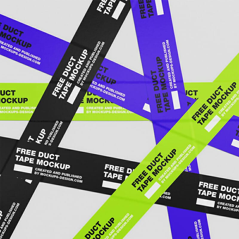 Free Duct Tape Strips Mockup