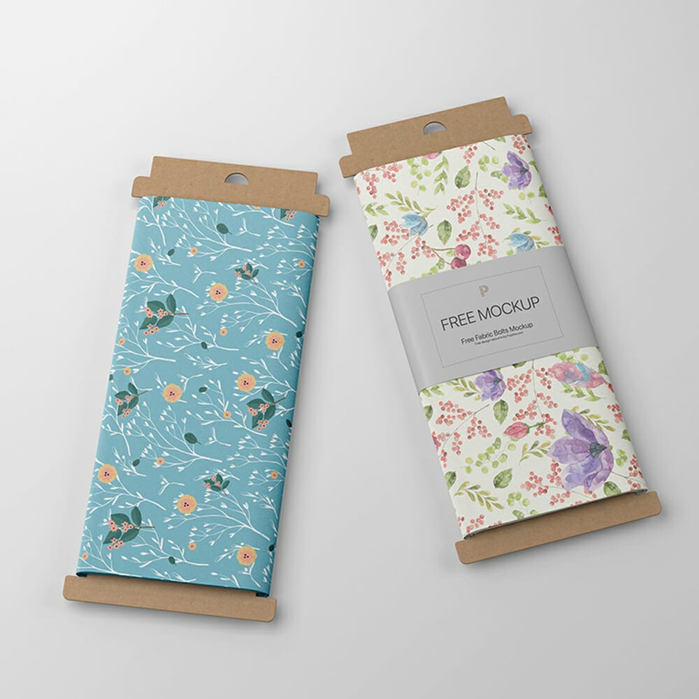 Free Fabric Bolts Mockup