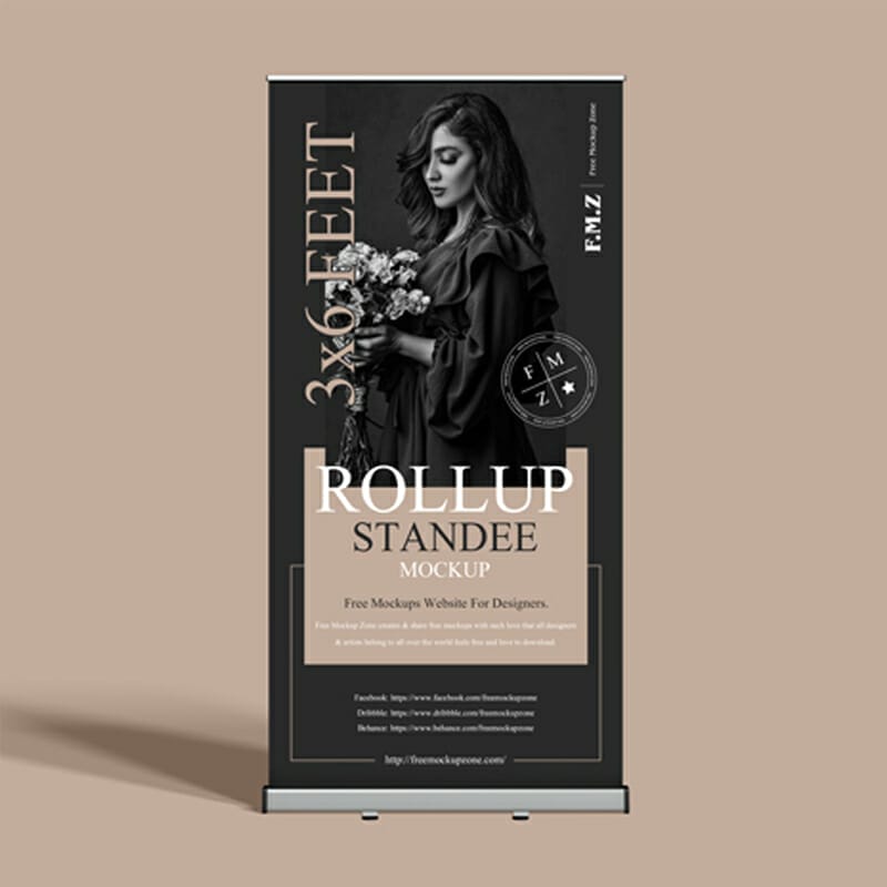 Free 3×6 Feet Rollup Standee Mockup