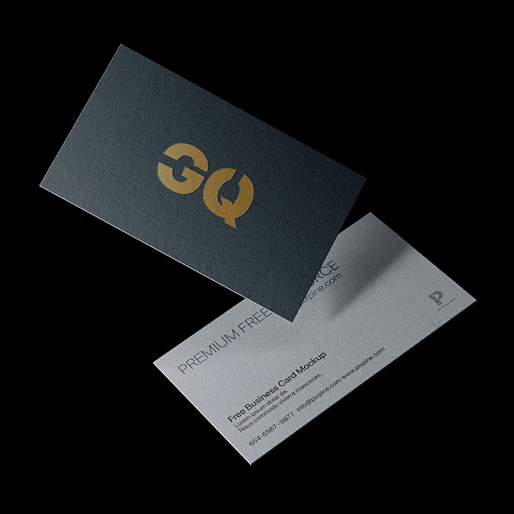 Free Floating Business Card Mockup