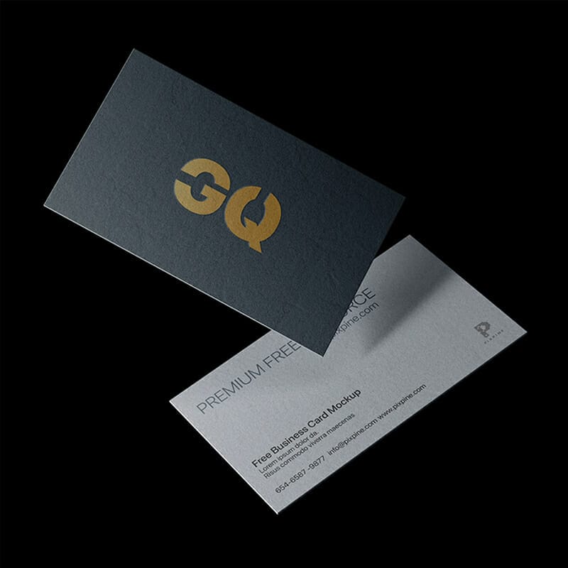 Free Floating Business Card Mockup